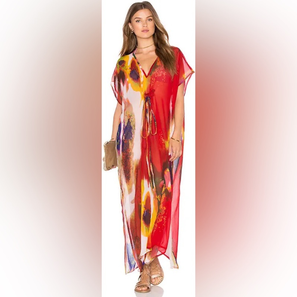 Michael Stars Red and Purple Sleeveless Maxi Dress